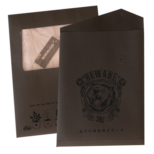 Custom printed eco-friendly kraft paper pouch bag underwear clothes packaging paper envelope
